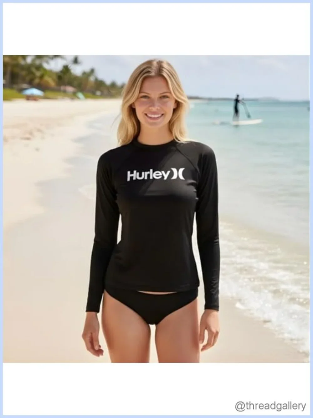 UPF 50+ Long Sleeve Rash Guard Swim Shirt Quick-Dry Women's Sun Protection